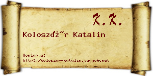 Koloszár Katalin névjegykártya