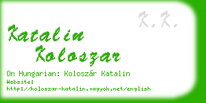 katalin koloszar business card