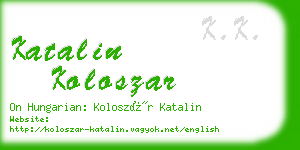 katalin koloszar business card